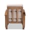 Baxton Studio Charlotte Taupe Upholstered Walnut Finished Wood 1-Seater Lounge Chair 162-9797 - alternate 8